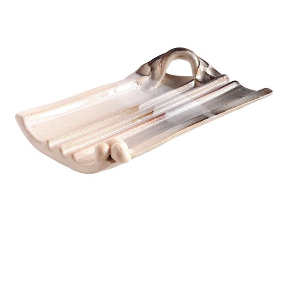 Hand Thrown Pottery Soap Dish Sushi Plate Signed - Picture 2 of 5